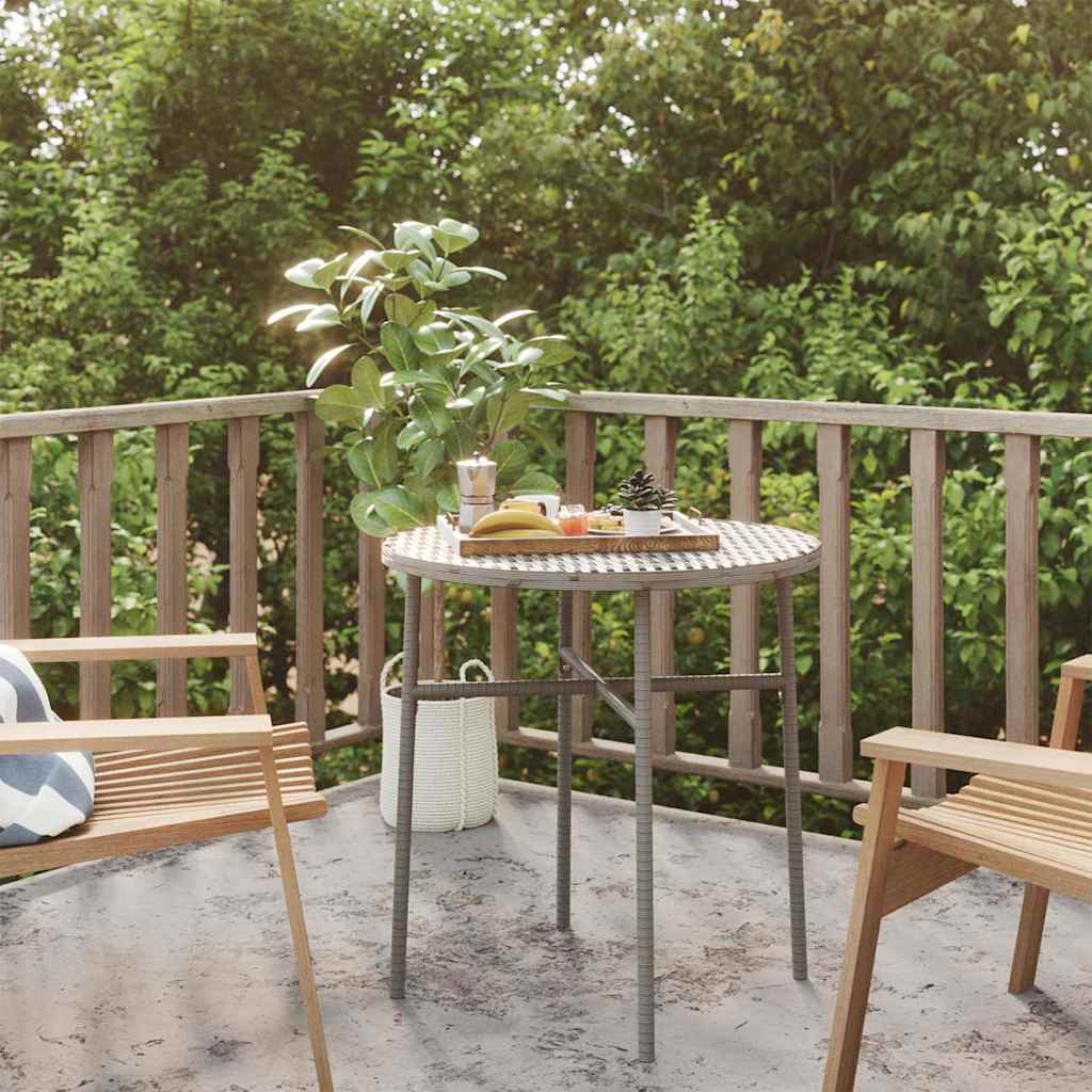 tebord 45 cm polyrattan grå