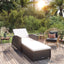 liggestol med cremefarvet hynde polyrattan sort