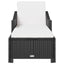 liggestol med cremefarvet hynde polyrattan sort