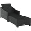 liggestol med cremefarvet hynde polyrattan sort