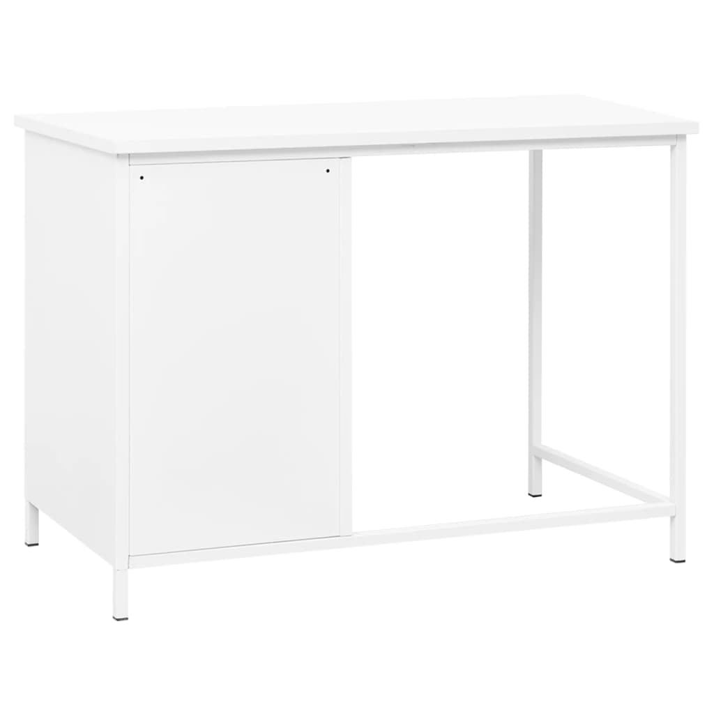 industrielt skrivebord med skuffer 105x52x75 cm stål hvid