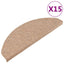 trappemåtter 15 stk. 65x22,5x3,5 cm selvklæbende beige
