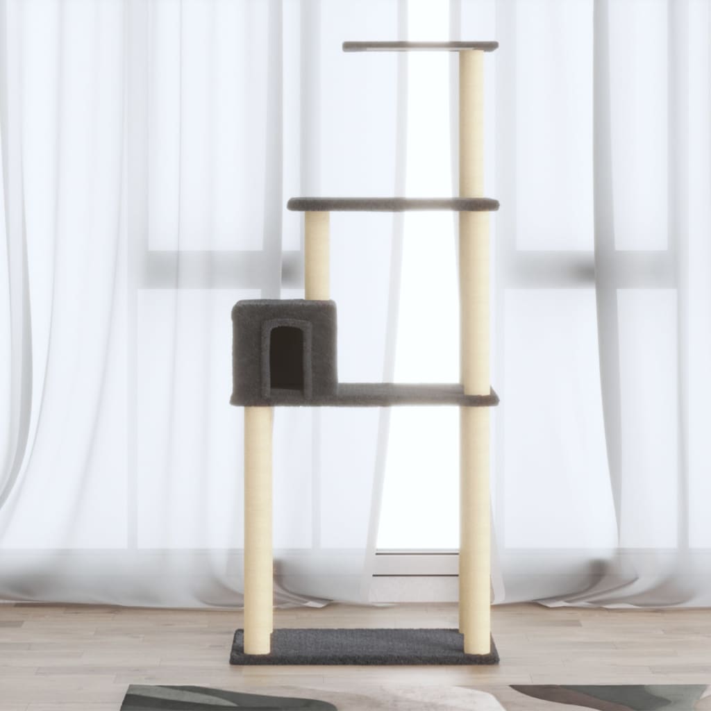 kradsetræ med sisalkradsestolper 147 cm mørkegrå