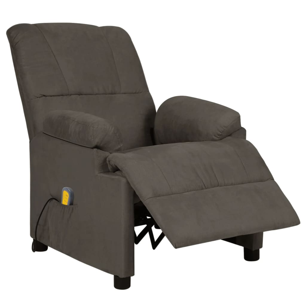 massagestol mikrofiberstof mørkegrå