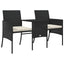 2-personers havesofa med bord og skamler polyrattan sort