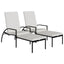 liggestole 2 stk. med fodskammel polyrattan sort