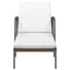 liggestole 2 stk. med bord polyrattan brun