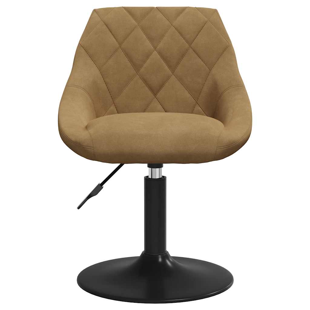 drejelige spisebordsstole 6 stk. velour brun