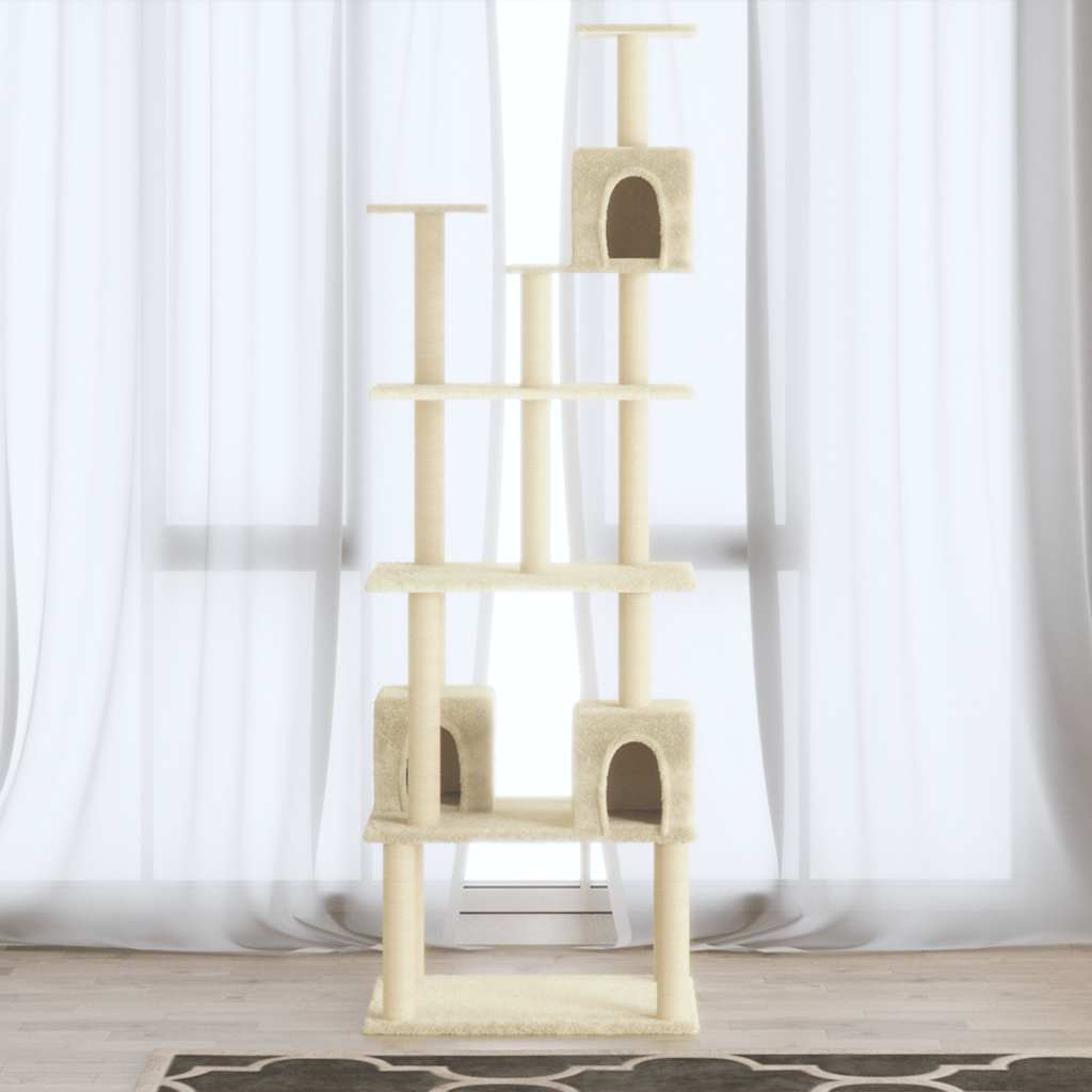 kradsetræ med sisalkradsestolper 188 cm cremefarvet