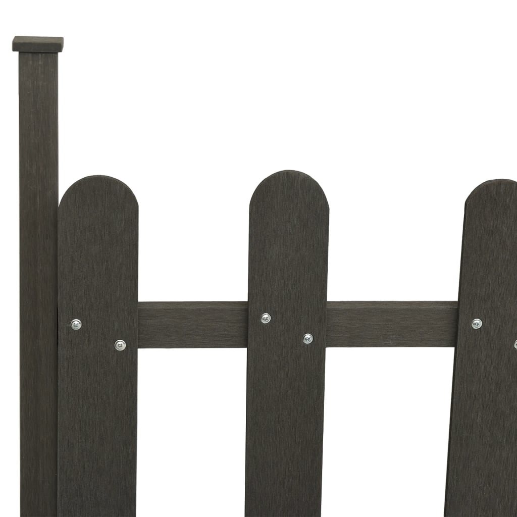 stakit med stolper 3 stk. 614x80 cm WPC