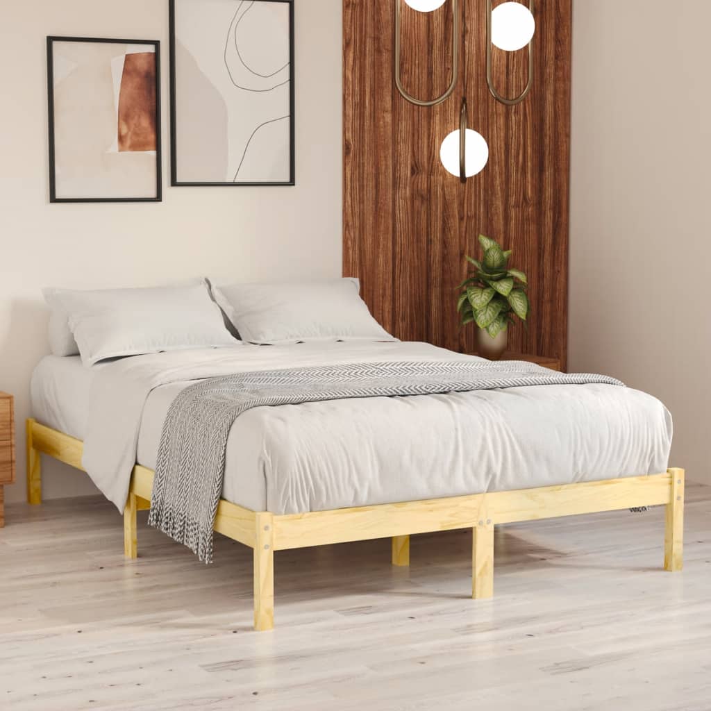 sengeramme 140x190 cm massivt fyrretræ