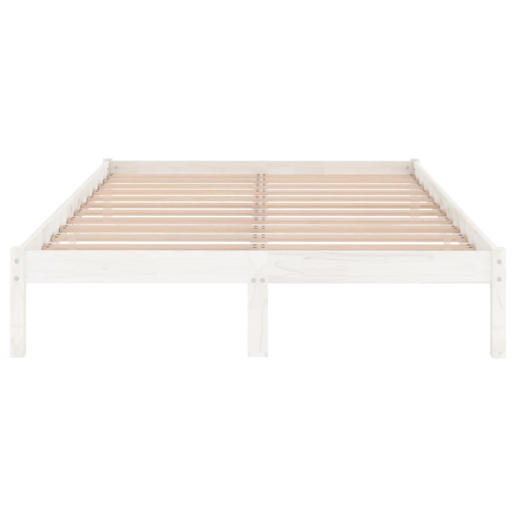 sengeramme 140x190 cm massivt fyrretræ hvid
