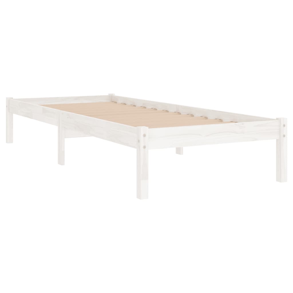 sengeramme 100x200 cm massivt fyrretræ hvid