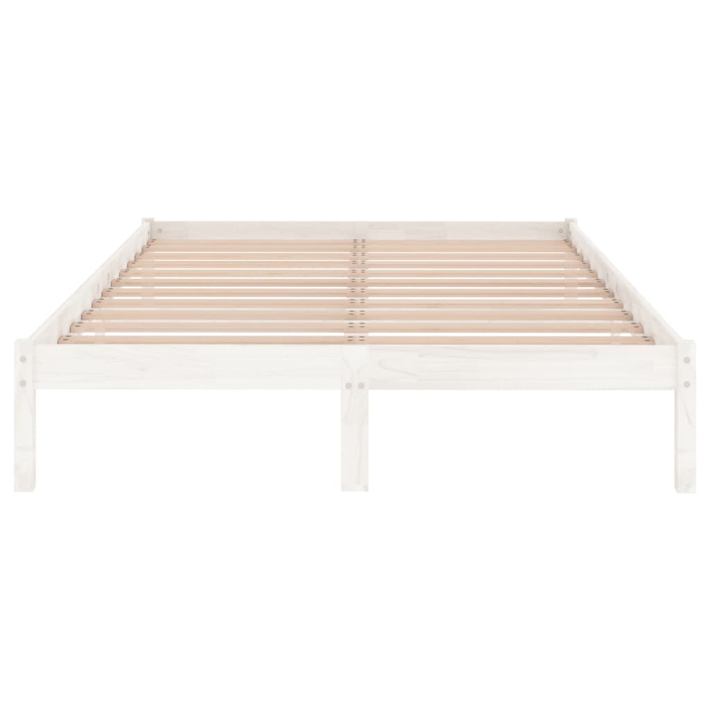 sengeramme 140x200 cm massivt fyrretræ hvid