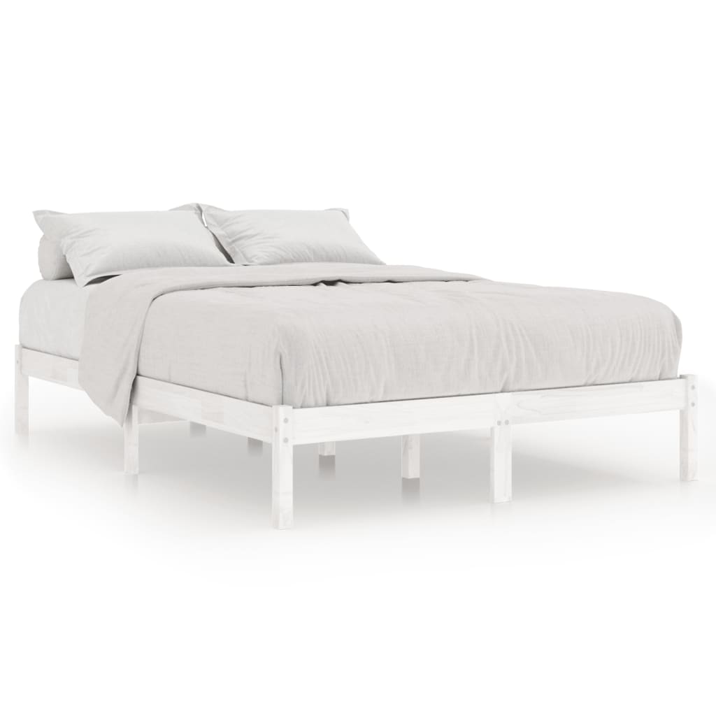sengeramme 150x200 cm King Size massivt fyrretræ hvid