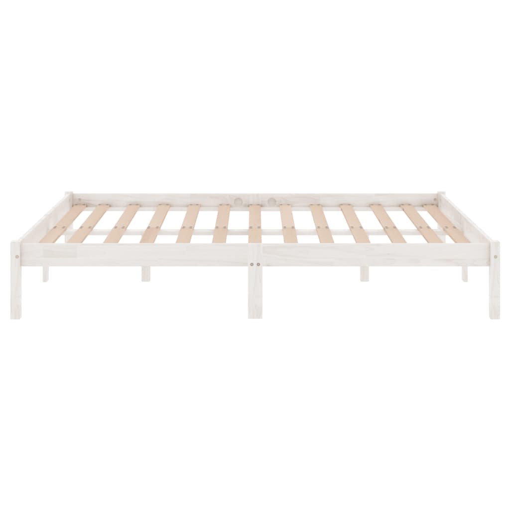 sengeramme 150x200 cm King Size massivt fyrretræ hvid