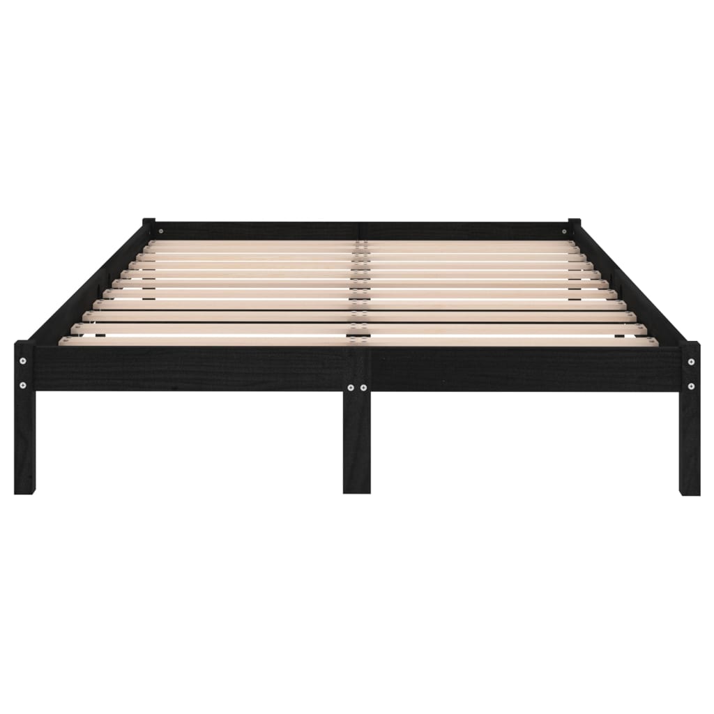 sengeramme 150x200 cm King Size massivt træ sort