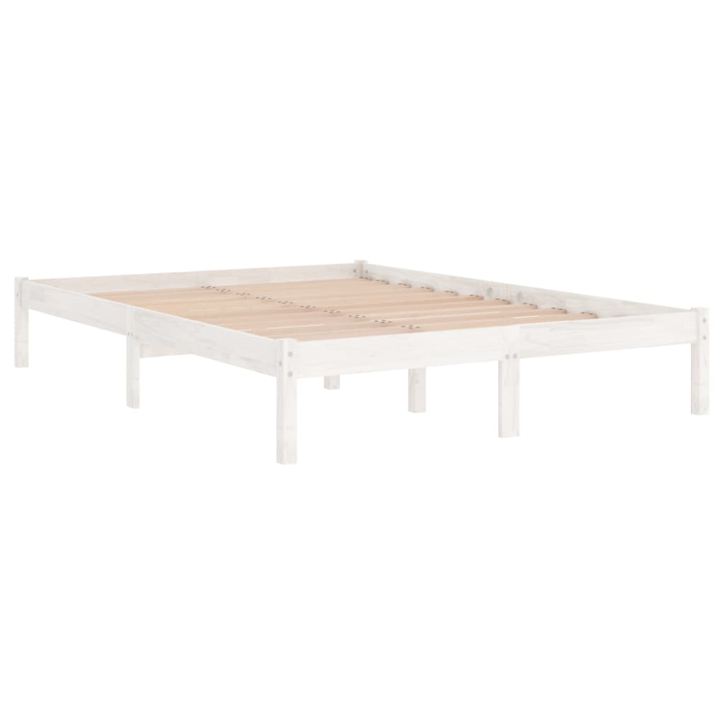 sengestel 180x200 cm Super King massivt fyrretræ hvid