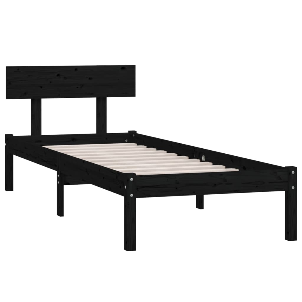 sengeramme 75x190 cm Small Single massivt træ sort