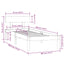 sengeramme 75x190 cm Small Single massivt træ sort
