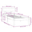 sengestel 90x190 cm Single massivt fyrretræ sort
