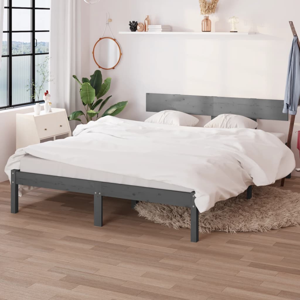 sengeramme 120x190 cm Small Double massivt træ grå