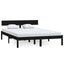 sengeramme 135x190 cm Double massivt fyrretræ sort