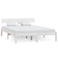 sengeramme 140x190 cm massivt fyrretræ hvid