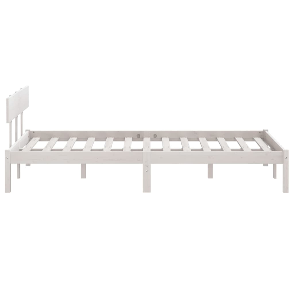 sengeramme 140x190 cm massivt fyrretræ hvid