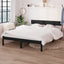sengeramme 140x190 cm massivt fyrretræ sort