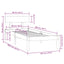 sengestel 90x200 cm massivt fyrretræ sort