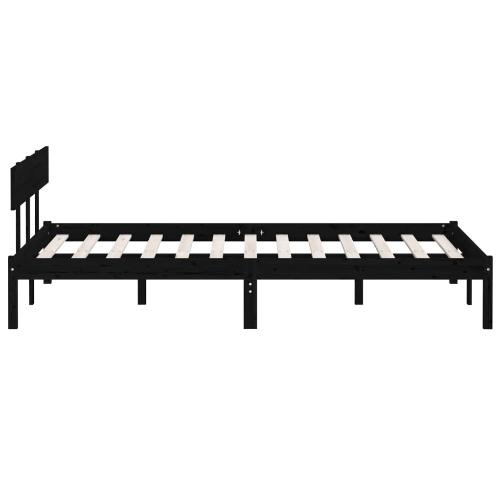 sengeramme 120x200 cm massivt fyrretræ sort