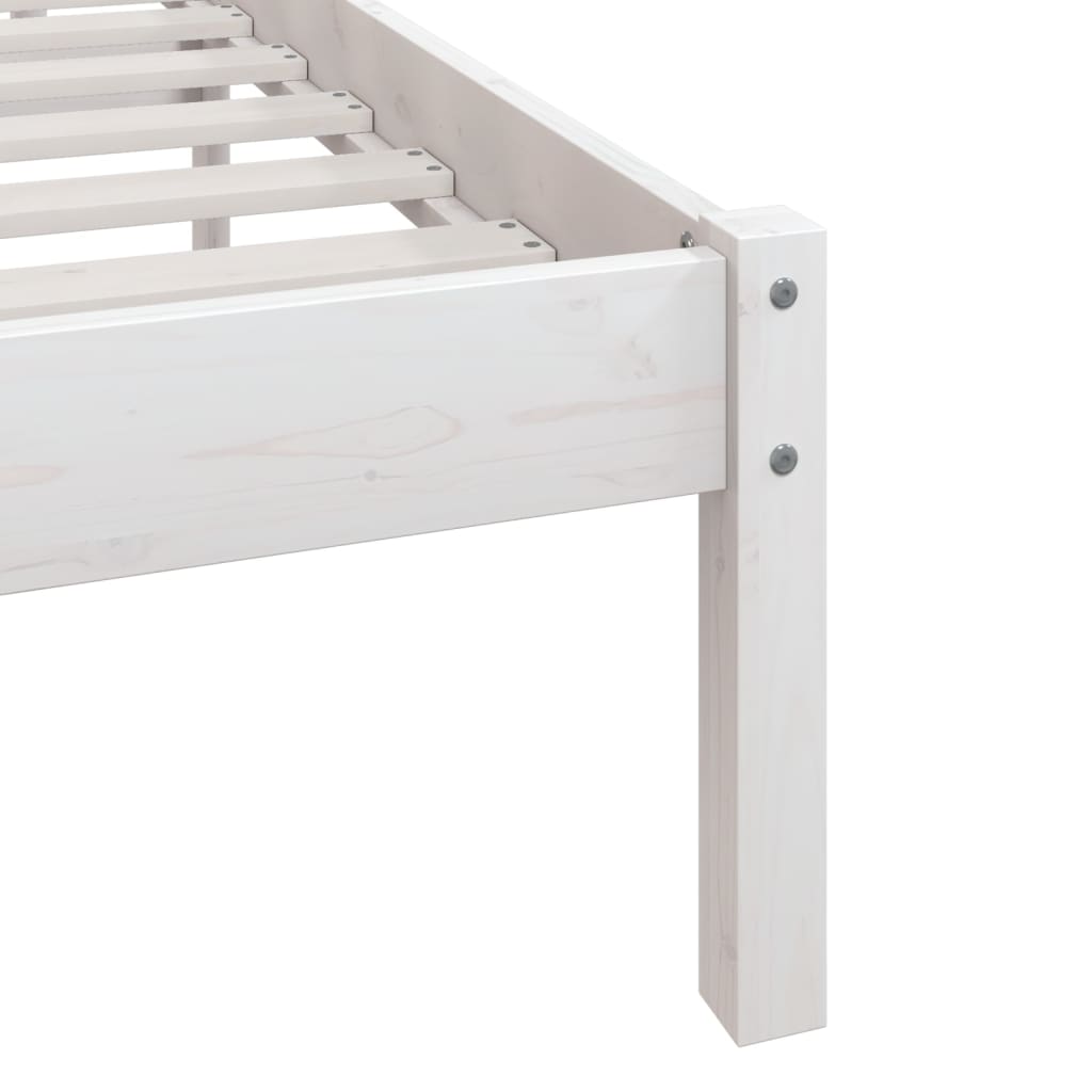 sengeramme 140x200 cm massivt fyrretræ hvid