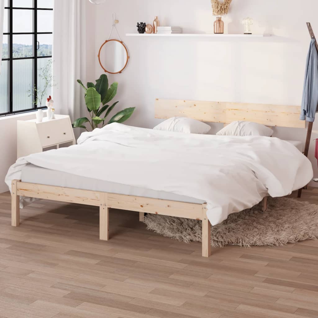 sengeramme 150x200 cm massivt fyrretræ