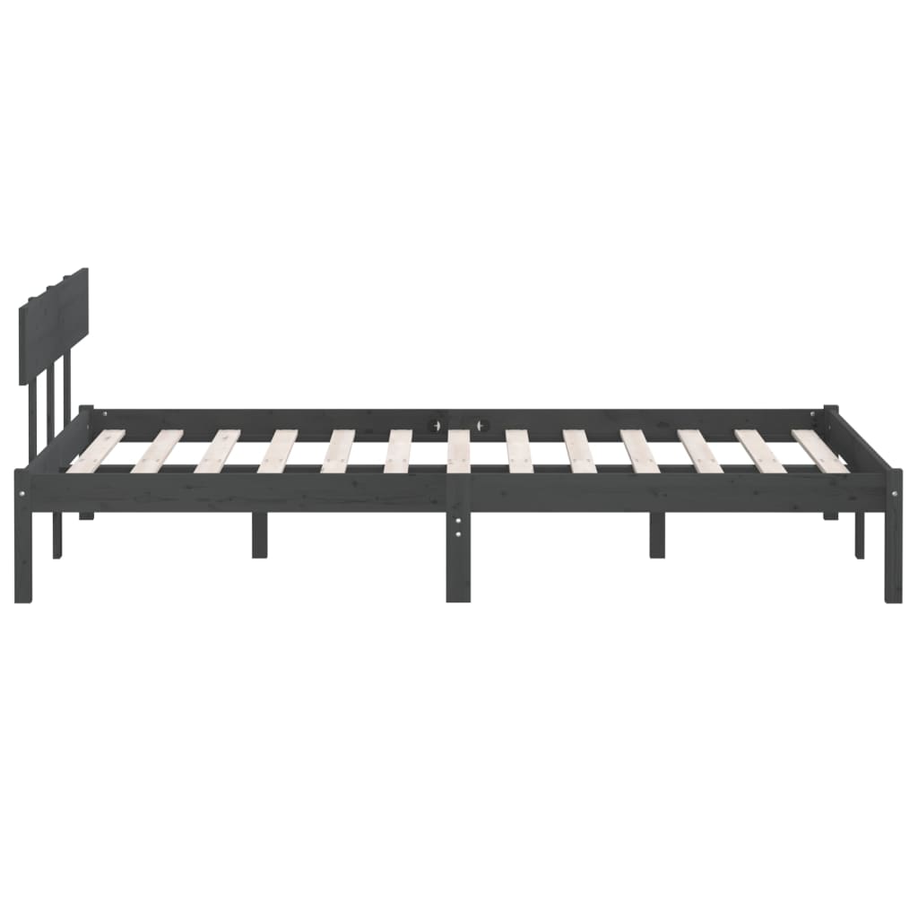 sengeramme 150x200 cm King Size massivt fyrretræ grå