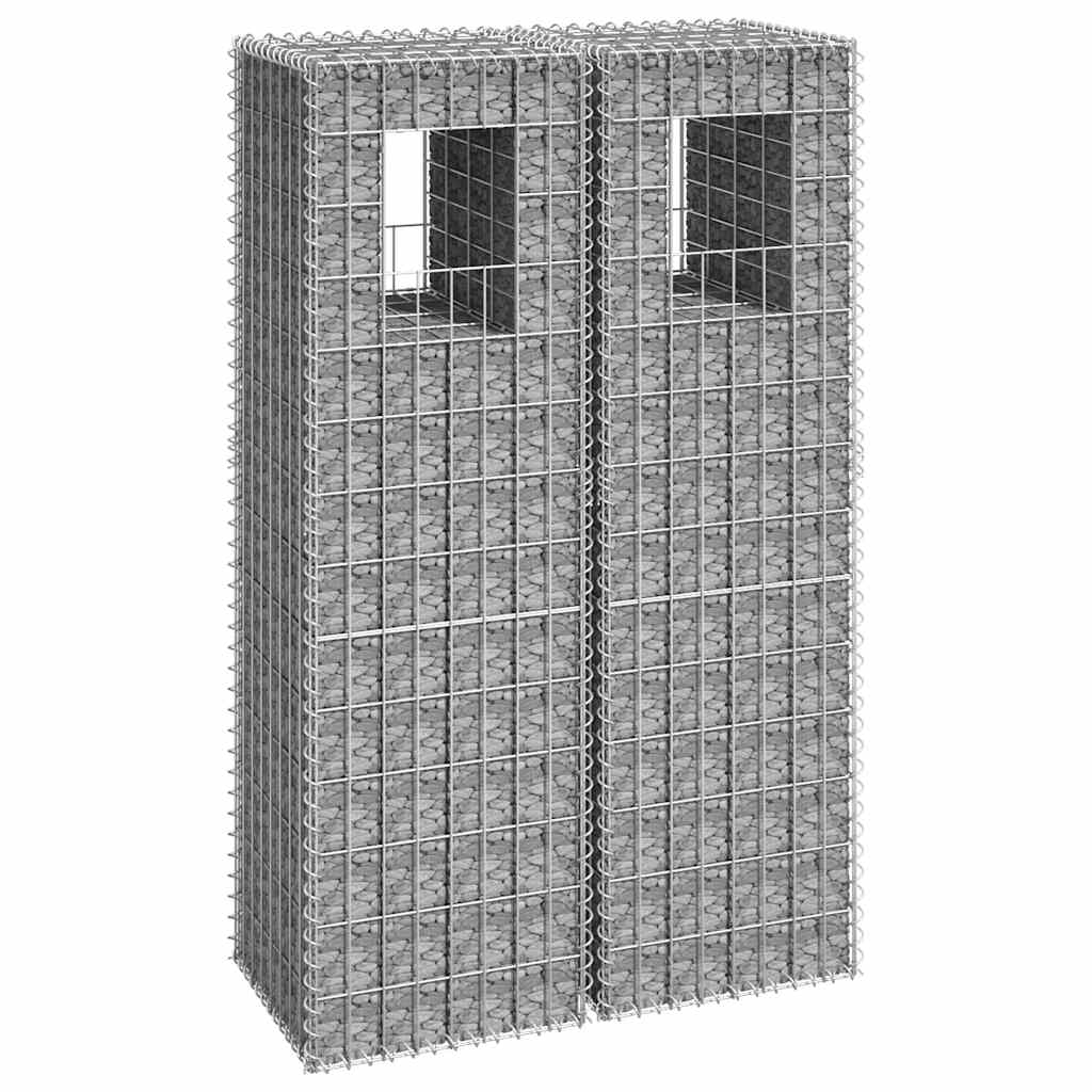 gabionkurve 2 stk. 40x40x140 cm jern billede