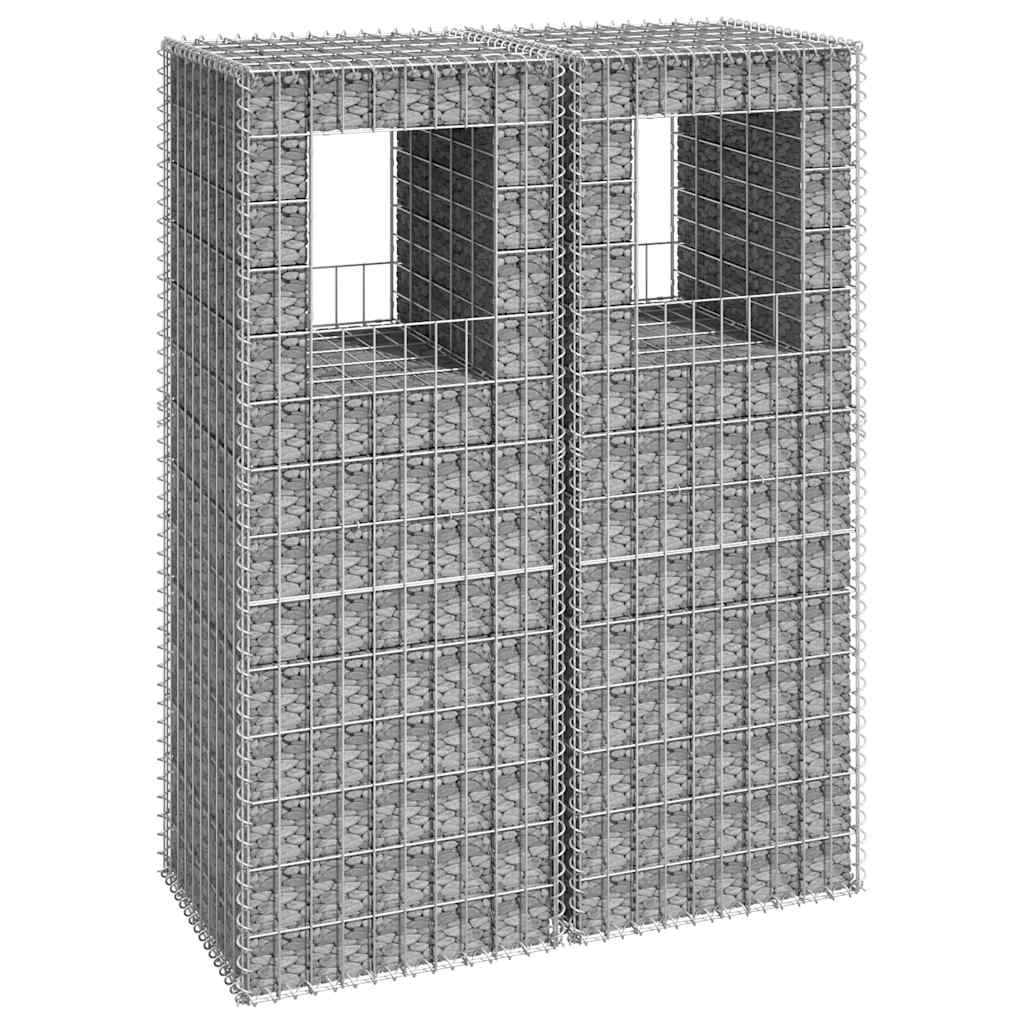 gabionkurve 2 stk. 50x50x140 cm jern billede
