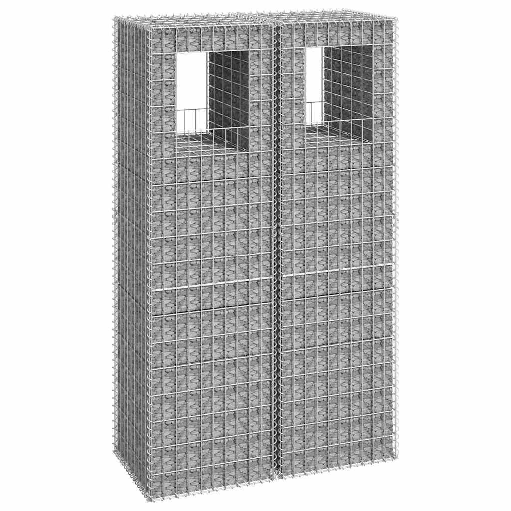 gabionkurve 2 stk. 50x50x180 cm jern