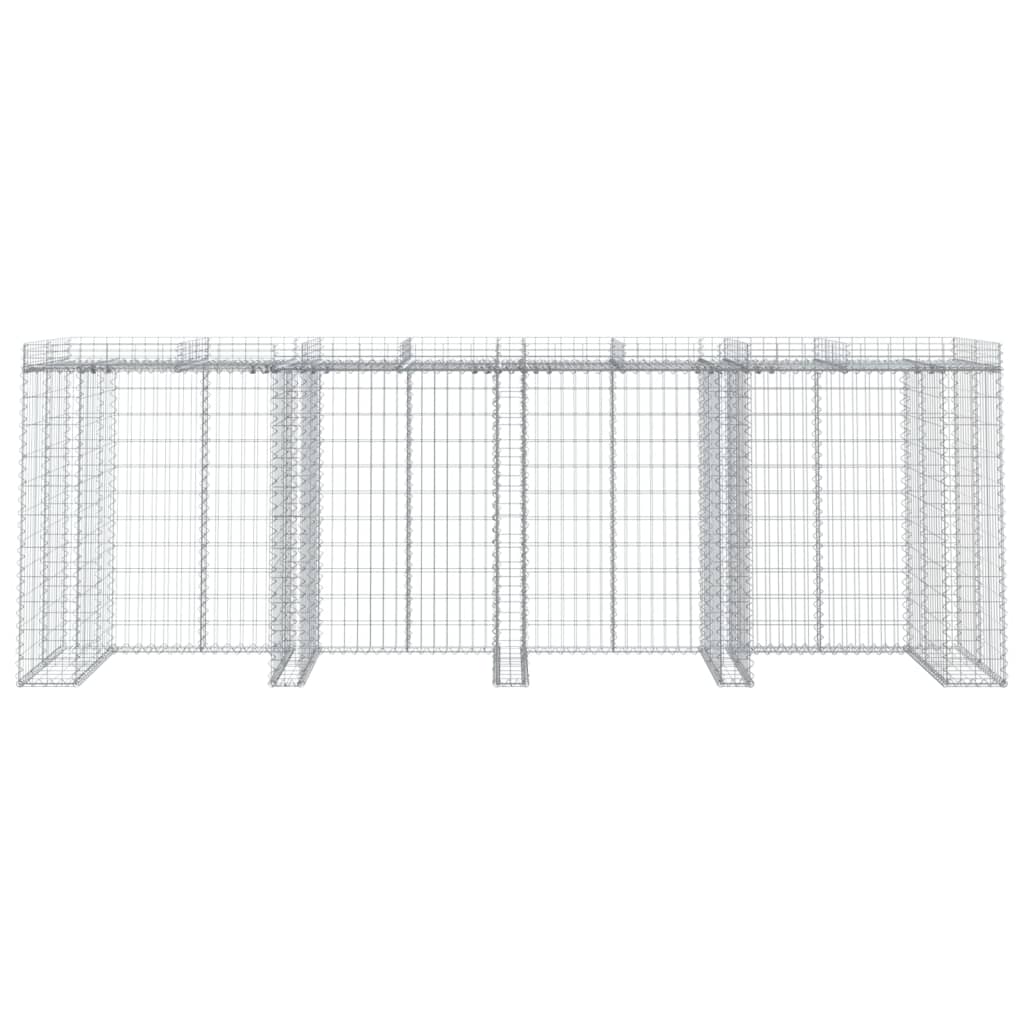 gabionvæg til skraldespand 350x91x120 cm galvaniseret jern