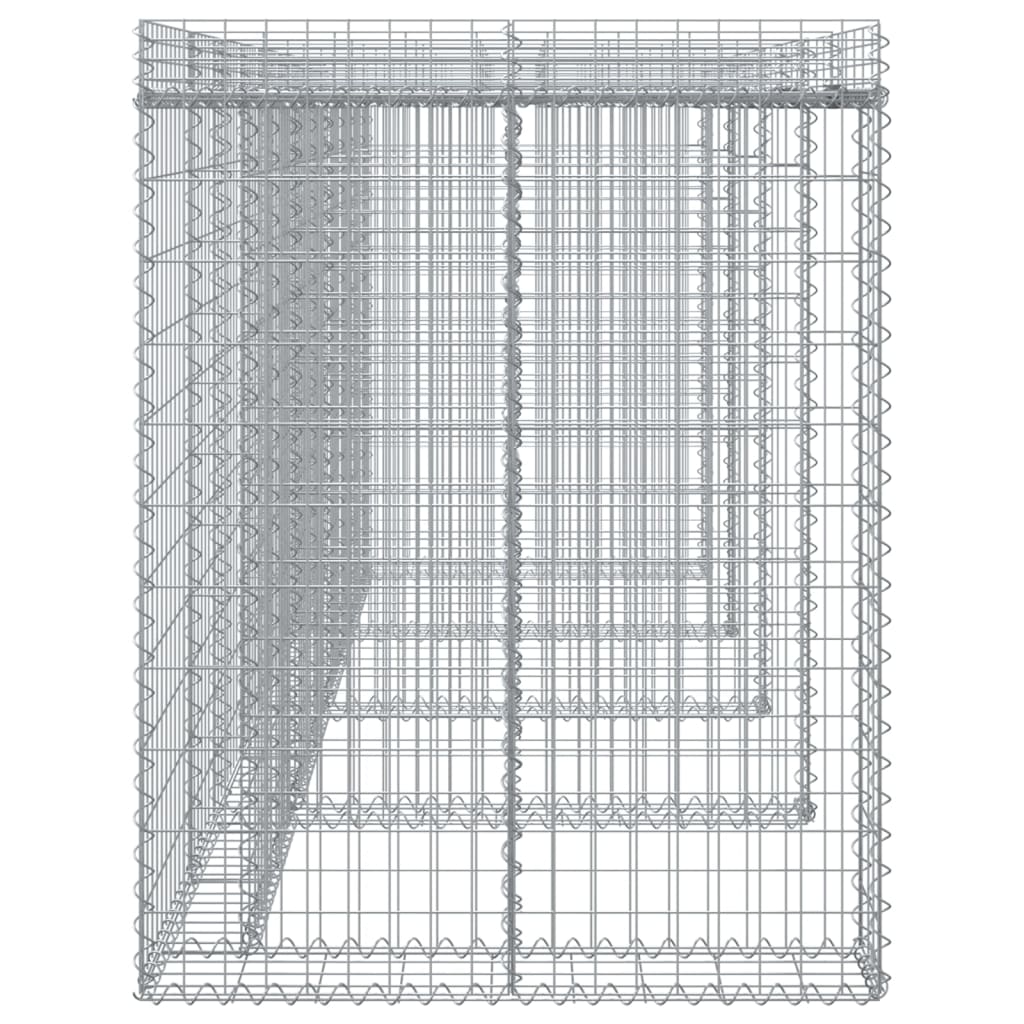 gabionvæg til skraldespand 350x91x120 cm galvaniseret jern