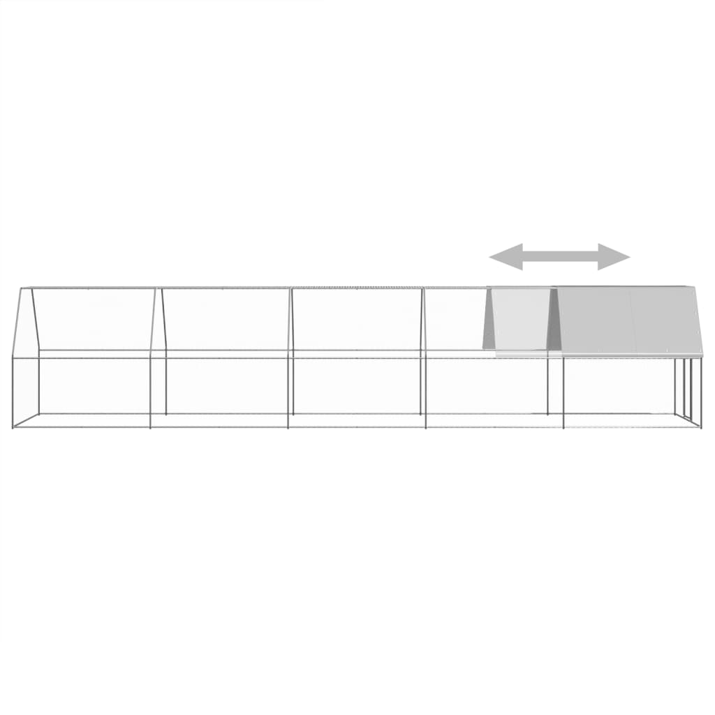 udendørs hønsegård 2x10x2 m galvaniseret stål
