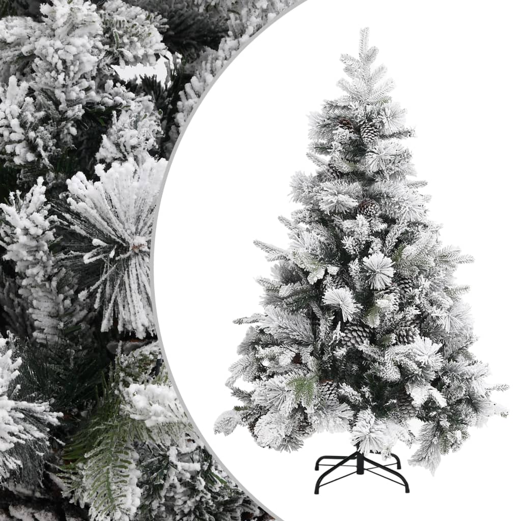 juletræ med puddersne og grankogler 150 cm PVC & PE