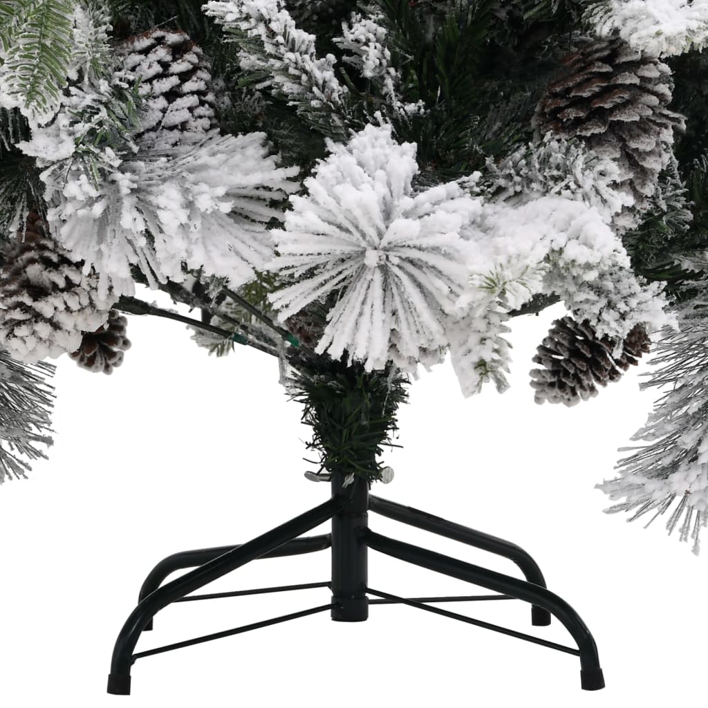 juletræ med puddersne og grankogler 225 cm PVC & PE