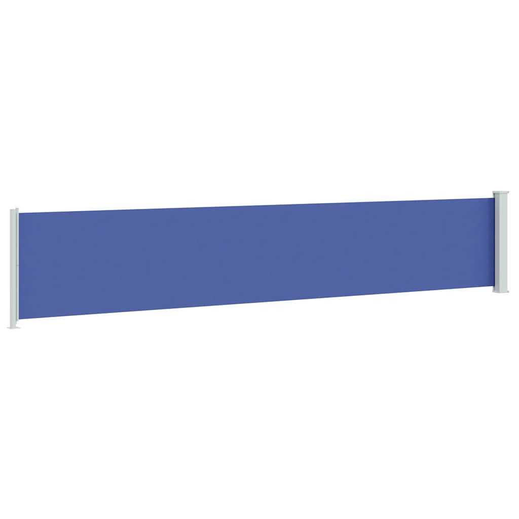 sammenrullelig sidemarkise til terrassen 117x614 cm blå