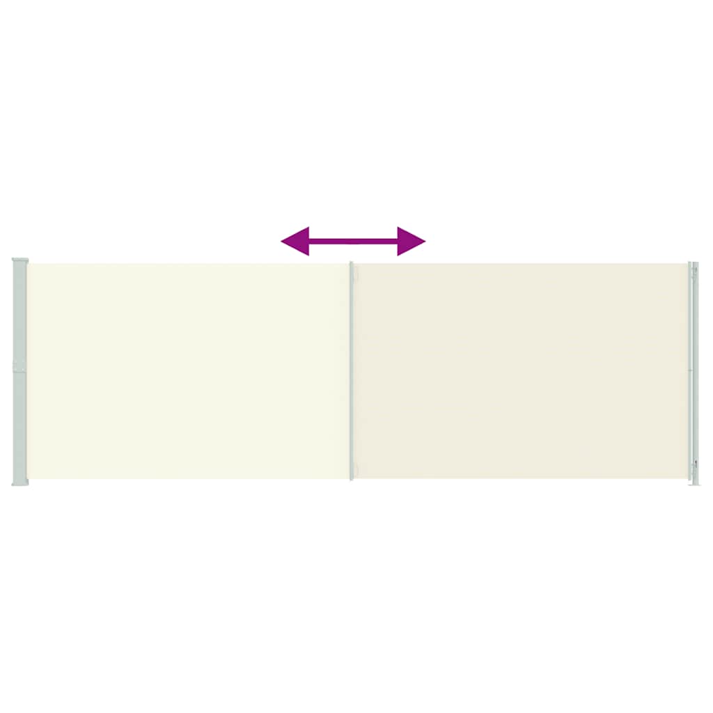 sammenrullelig sidemarkise til terrassen 200x600 cm cremefarvet