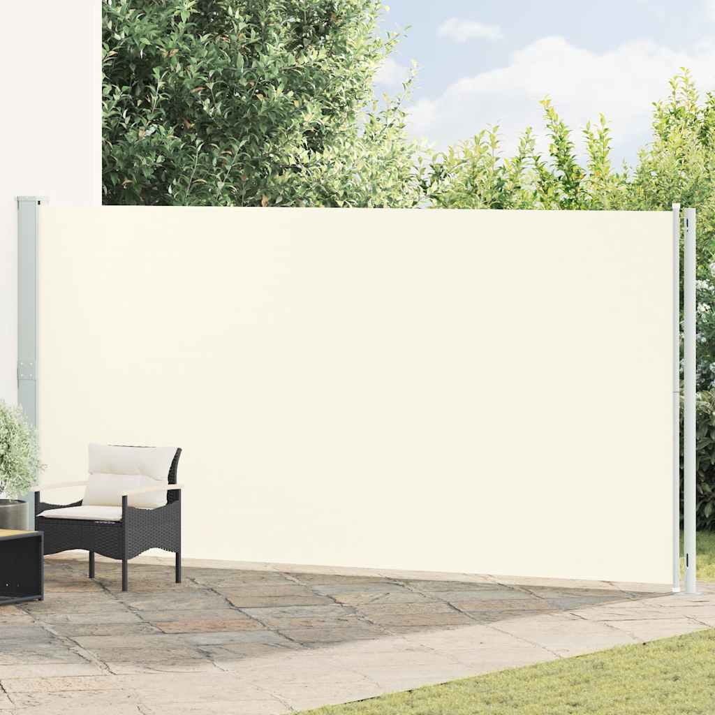 sammenrullelig sidemarkise til terrassen 200x600 cm cremefarvet