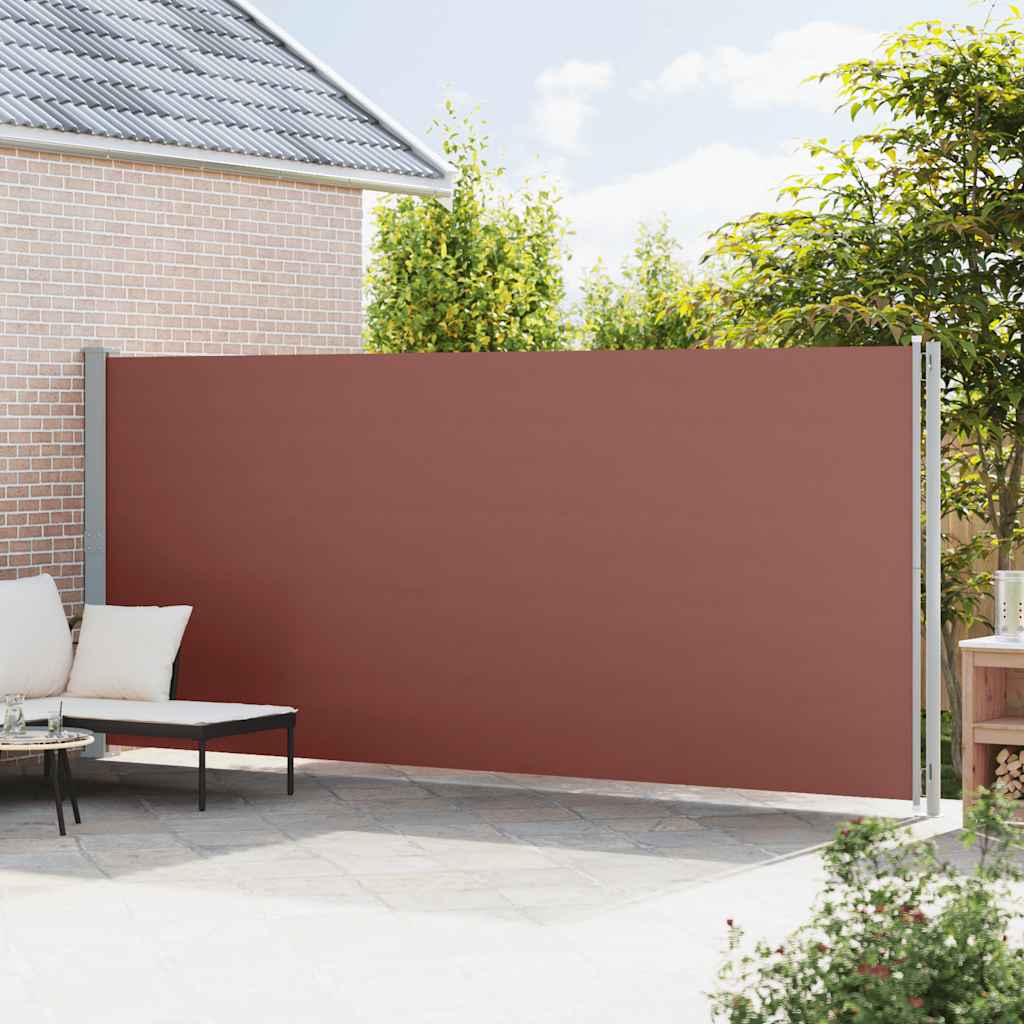 sammenrullelig sidemarkise til terrassen 200x600 cm brun