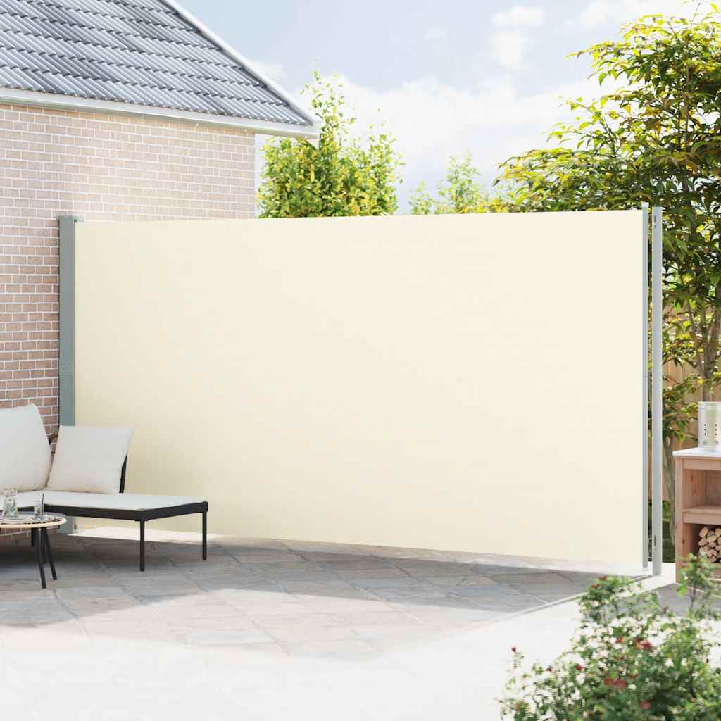 sammenrullelig sidemarkise til terrassen 220x600 cm cremefarvet
