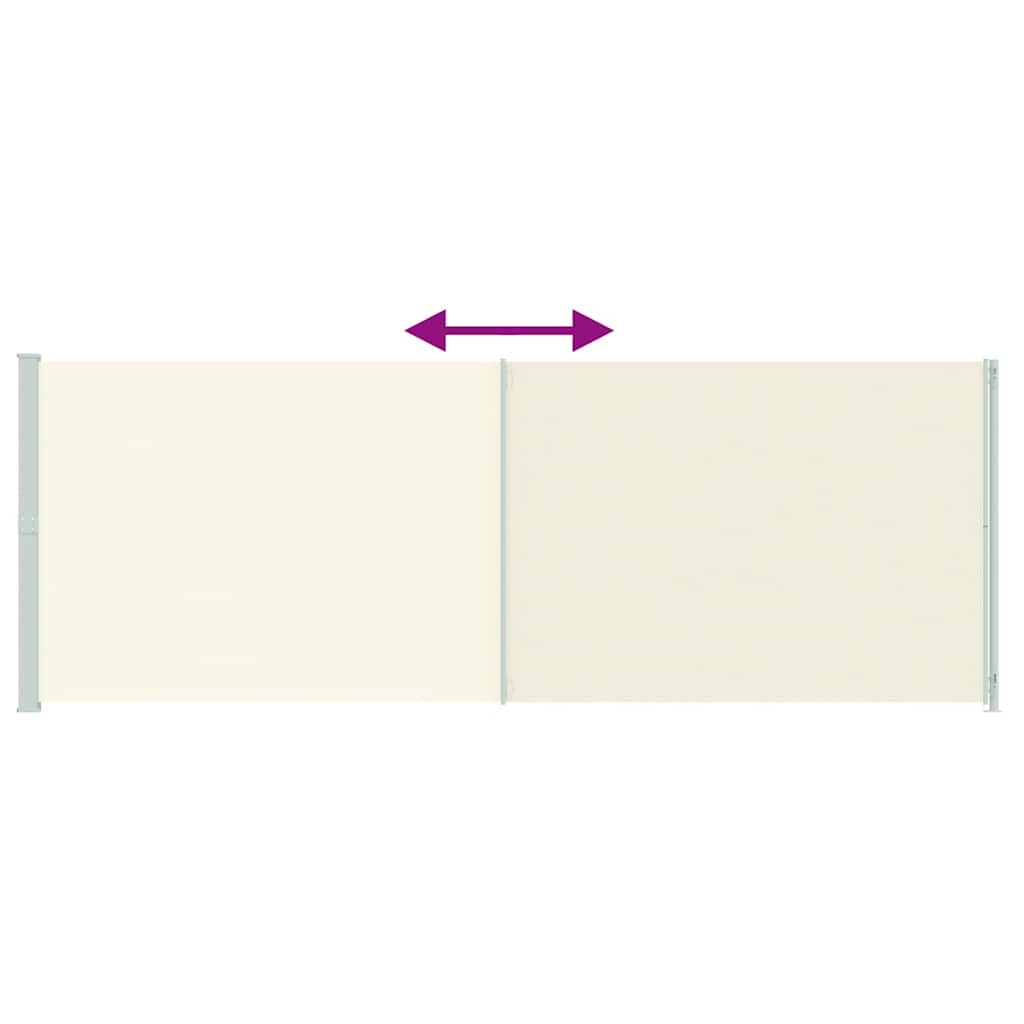 sammenrullelig sidemarkise til terrassen 220x600 cm cremefarvet