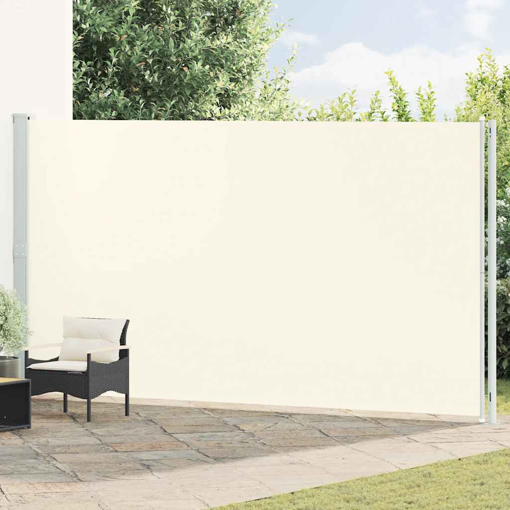 sammenrullelig sidemarkise til terrassen 220x600 cm cremefarvet
